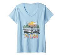 Femme Ford Trucks F150 Mountain Ride T-Shirt avec Col en V