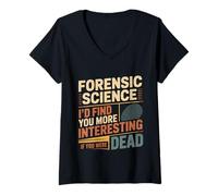 Femme Forensic Science More Fun If You Were Dead - T-Shirt avec Col en V