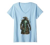 Femme Forest Titan Dark Fantasy Naturecore Amateur de créatures mystiques T-Shirt avec Col en V