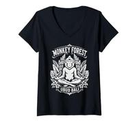 Femme Forêt des singes Ubud Bali T-Shirt avec Col en V