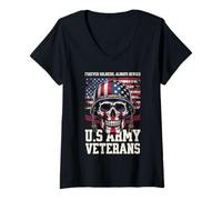 Femme Forever Soldiers Always Heroes Vétéran militaire 4 juillet T-Shirt avec Col en V
