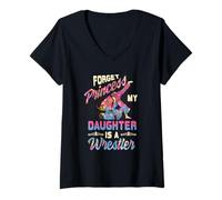 Femme Forget Princess My Daughter Is A Wrestler Mom T-Shirt avec Col en V