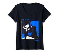 Femme Forgotten Feelings Anime Kanji Single E Girl Anime T-Shirt avec Col en V