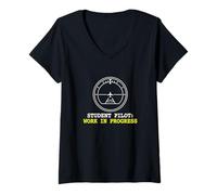 Femme Formation aéronautique WIP Enthusiast T-Shirt avec Col en V