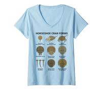 Femme Formes de Crabe en Fer à Cheval - Cycle de Vie et morphotypes Scientific T-Shirt avec Col en V