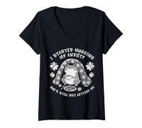 Femme Fort, anxieux et hilarant - Design fiable pour Les Femmes T-Shirt avec Col en V