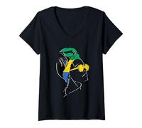 Femme Foulard Drapeau du Gabon Fille Racines gabonaises Fierté gabonaise T-Shirt avec Col en V