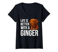 Femme Fox Red Labrador Owner T-Shirt avec Col en V