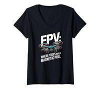 Femme FPV Où Les Arbres Ont Une Traction magnétique T-Shirt avec Col en V