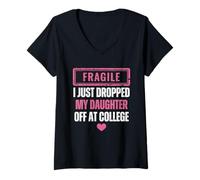 Femme Fragile Je Viens de déposer ma Fille chez Les Parents de T-Shirt avec Col en V