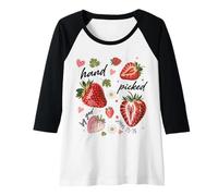 Femme Fraise sélectionnée à la Main avec Verset de la Bible chrétienne Manche Raglan