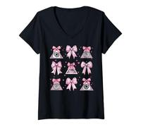Femme Franc maçon Franc-maçonnerie Fille Coquette nœud Rose Maman T-Shirt avec Col en V