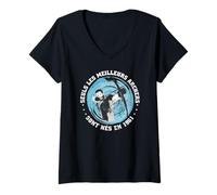 Femme Français Archer Anniversaire né en 1961 Archerie tir à l'arc T-Shirt avec Col en V