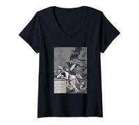 Femme Francisco Goya - Le Sommeil de la Raison Produit des Monstres T-Shirt avec Col en V