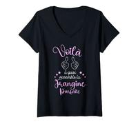 Femme Frangine Parfaite Meilleure Sœur Famille Cadeau T-Shirt avec Col en V