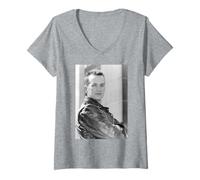 Femme Frank Skinner, comédien, animateur de la Fantasy Football League 1990 T-Shirt avec Col en V