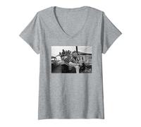 Femme Frank Zappa à Londres Mothers of Invention 1971 Apostrophe T-Shirt avec Col en V