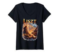 Femme Franz Liszt Compositeur T-Shirt avec Col en V