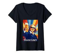 Femme Franz Liszt Compositeur T-Shirt avec Col en V