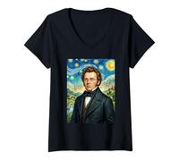 Femme Franz Schubert Compositeur T-Shirt avec Col en V