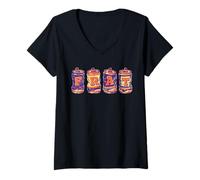 Femme Frat Beer Cans in School Colors Fraternity Art T-Shirt avec Col en V