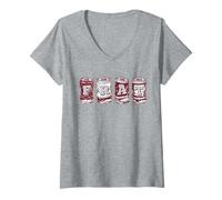 Femme Frat Beer Cans in School Colors Fraternity Art T-Shirt avec Col en V