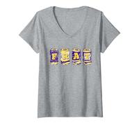 Femme Frat Beer Cans in School Colors Fraternity Art T-Shirt avec Col en V