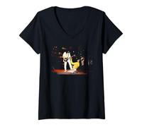 Femme Freddie Mercury et Brian May Queen en Direct au Stade de Wembley T-Shirt avec Col en V