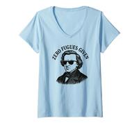 Femme Frederic Chopin Zero Fugues Given, Musique Classique Amusante T-Shirt avec Col en V