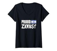 Femme Free Israël, drapeau d'Israël, drapeau d'Israël, sioniste de Proud T-Shirt avec Col en V