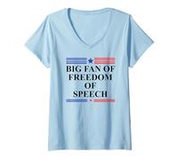 Femme Free Press Free Speech Big Fan of Freedom of Speech Protest T-Shirt avec Col en V