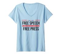 Femme Free Speech Free Press Protest Freedom of Speech Resistance T-Shirt avec Col en V