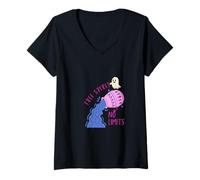 Femme Free Spirit No Limits Aquarius Eau Verseuse Motif fantôme T-Shirt avec Col en V