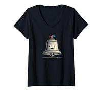 Femme Freedom Bell Face pour Les Amateurs de Sonnerie et de liberté T-Shirt avec Col en V