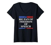 Femme Freedom of Speech Protest Big Fan of Free Speech Free Press T-Shirt avec Col en V