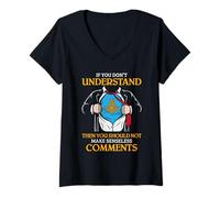 Femme Freemason Lodge Humour Comprendre Commentaires Design Franc-Maçonnerie T-Shirt avec Col en V