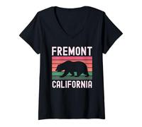 Femme Fremont California Retro Northern Cali Bay Area 510 Silicone T-Shirt avec Col en V