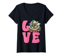 Femme Frenchie Puppy Must Haves for Girls Who Love Christmas T-Shirt avec Col en V