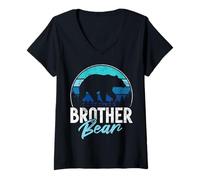 Femme Frère Bear Brother T-Shirt avec Col en V