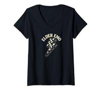 Femme Frère Emo T-Shirt avec Col en V