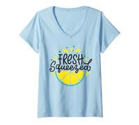 Femme Fresh Squeezed Funny Summer Business Lemon Juice Garçon Fille T-Shirt avec Col en V
