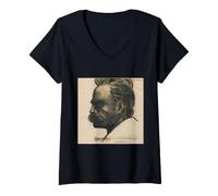 Femme Friedrich Nietzsche ECCE Homo Philosophe Penseur Philosophie Penseur T-Shirt avec Col en V