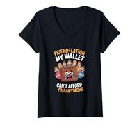 Femme Friendflation Mon Portefeuille ne Peut Plus Te Payer, Mon am T-Shirt avec Col en V