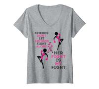 Femme Friends Don't Let Friends Fight Breast Cancer Melanin Women T-Shirt avec Col en V