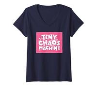 Femme Friends. Tiny Chaos Machine T-Shirt avec Col en V