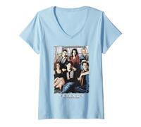 Femme Friends TV Show Cast Photo Vintage des années 90 Fan Retro Geek Sitcom T-Shirt avec Col en V