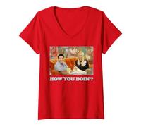 Femme Friends TV Show Joey Phoebe How You Doin Retro Geek Fan années 90 T-Shirt avec Col en V