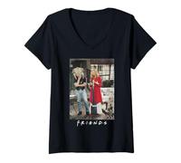 Femme Friends TV Show Joey Phoebe Thanksgiving Turquie Fan des années 90 Geek T-Shirt avec Col en V