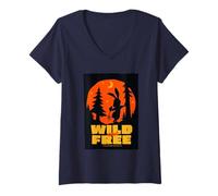 Femme Friends. Wild and Free T-Shirt avec Col en V