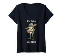 Femme Frog Baker, Nous cuisinons à l'aube, tôt Le Matin T-Shirt avec Col en V